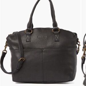 American Leather Co. Carrie Dome Satchel Purse Black